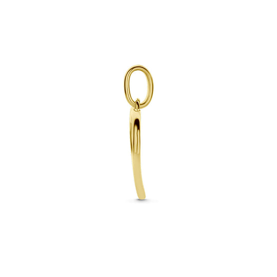14k Bicolor Hartjes Hanger 16mm met Zirkonia – Wit & Geelgoud