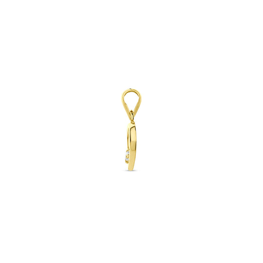 14k Geelgouden Hart Hanger 13mm met Zirkonia