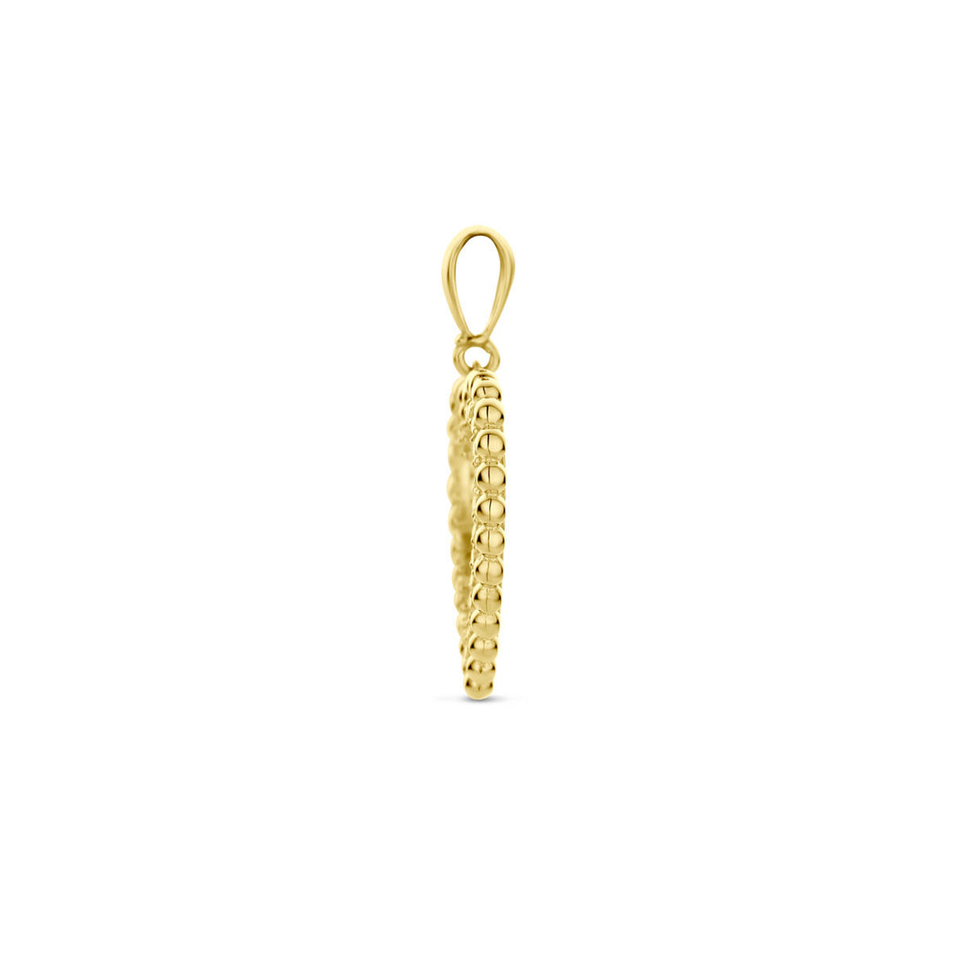 14k Geelgouden Hart Hanger 21,5mm met Zirkonia