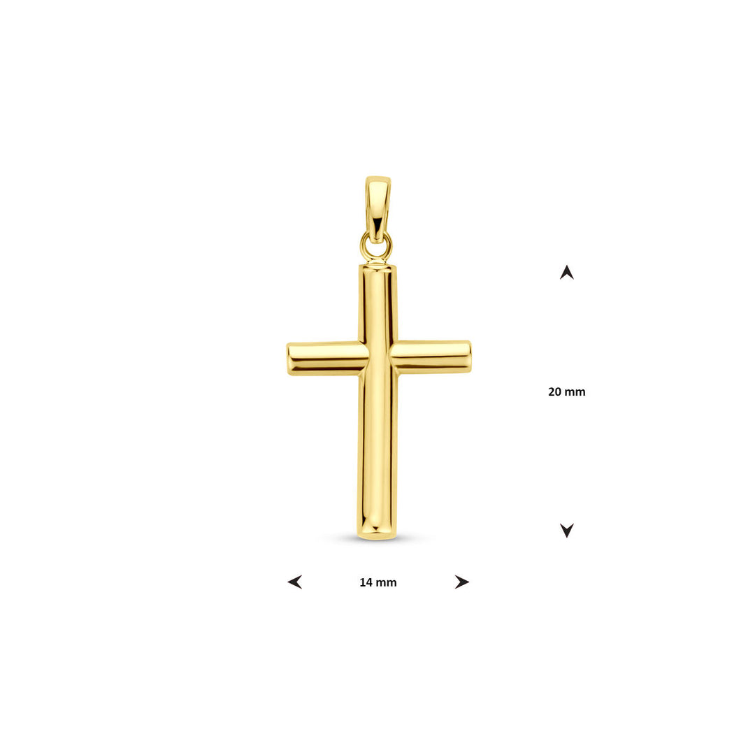 14k Geelgouden Kruishanger 28 mm – Gouden Hanger