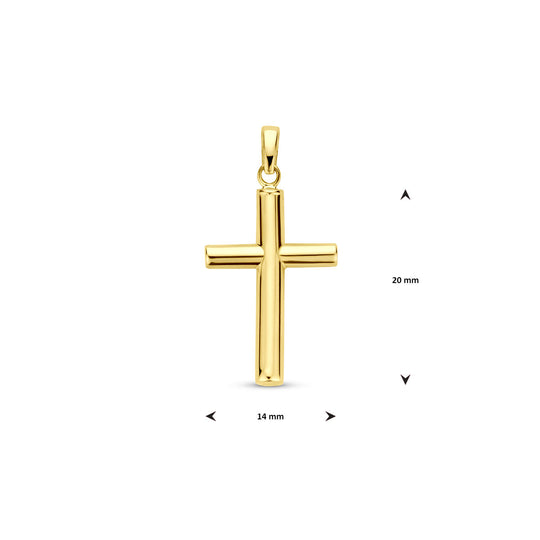 14k Geelgouden Kruishanger 28 mm – Gouden Hanger