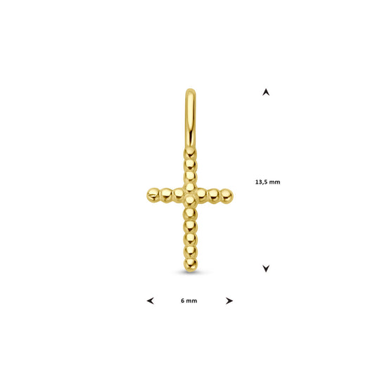 14k Geelgouden Kruishanger 13,5x6 mm – Gouden Hanger