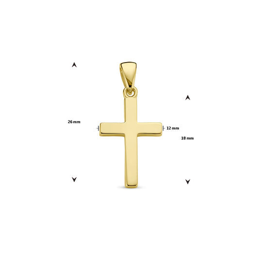 14k Geelgouden Kruishanger 18x12 mm – Gouden Hanger