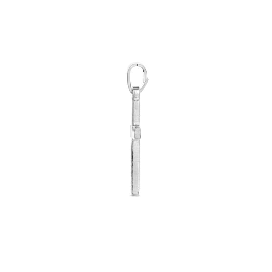 925 Zilveren Kruishanger 20 mm Gediamanteerd – Gerhodineerd