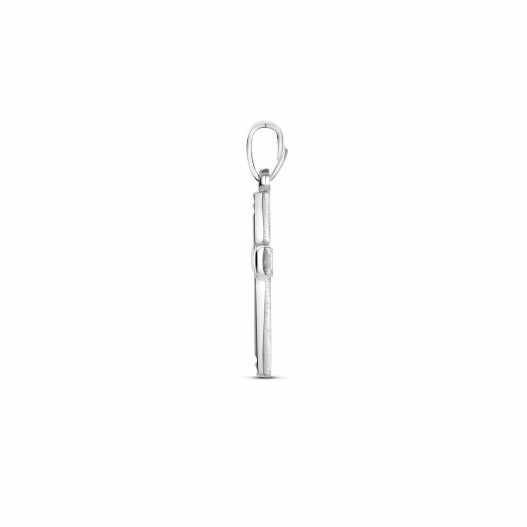 925 Zilveren Kruishanger 20 mm Poli/Mat Gediamanteerd – Gerhodineerd