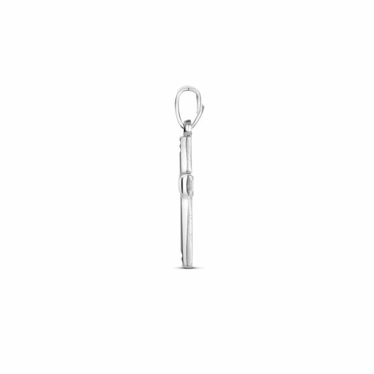 925 Zilveren Kruishanger 20 mm Poli/Mat Gediamanteerd – Gerhodineerd