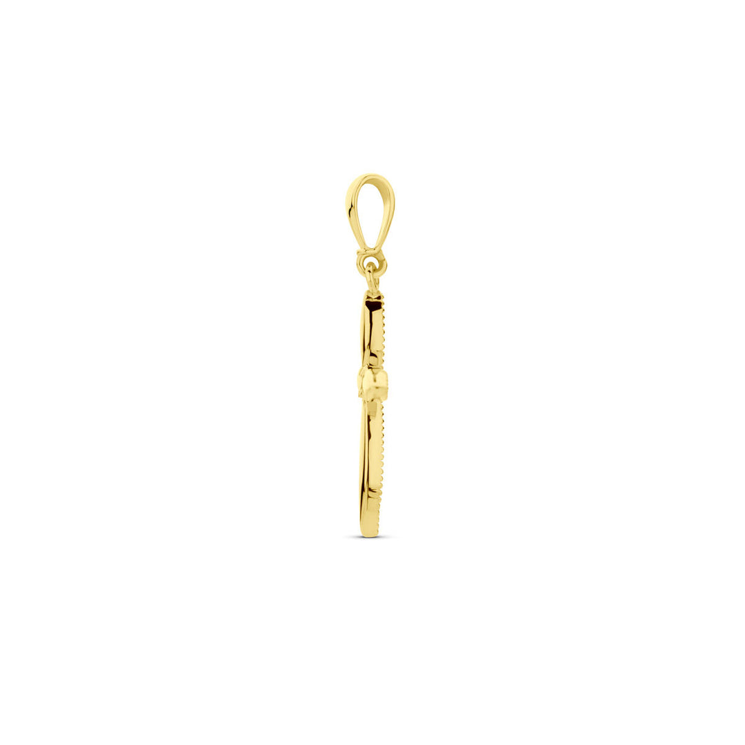 14k Geelgouden Kruishanger met Zirkonia 15,5x12 mm