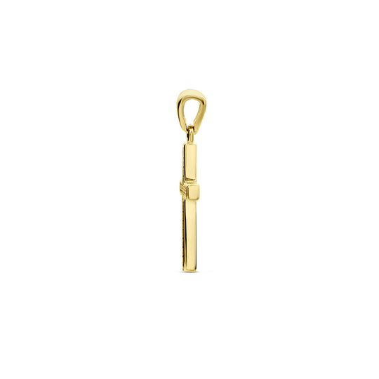 14k Geelgouden Kruishanger met Zirkonia 18x12 mm