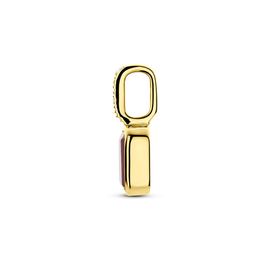 14k Geelgouden Hanger met Robijn en Diamant 0.012ct (Juli)