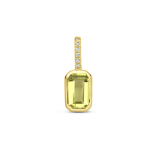 14k Geelgouden Hanger met Peridoot en Diamant 0.012ct (Augustus)