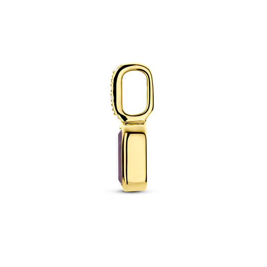 14k Geelgouden Hanger met Amethist en Diamant 0.012ct (Februari)