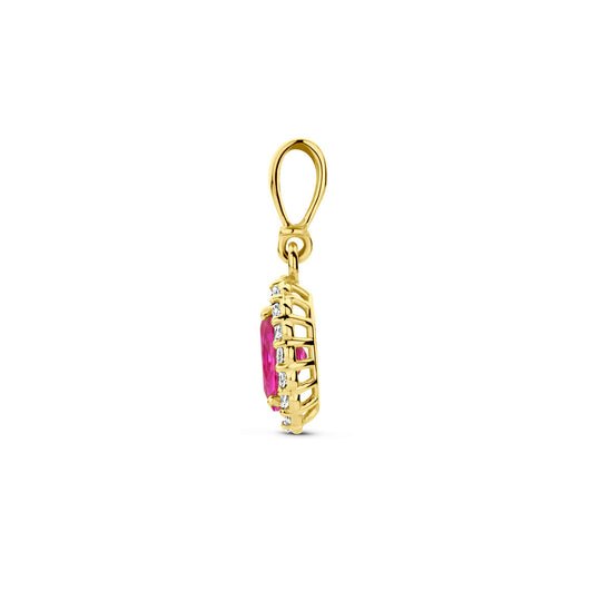 14K Geelgouden Hanger met Juli Geboortesteen Zirkonia – 16mm