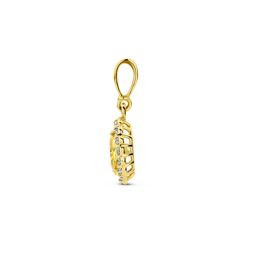 14K Geelgouden Hanger met November Geboortesteen Zirkonia – 16mm