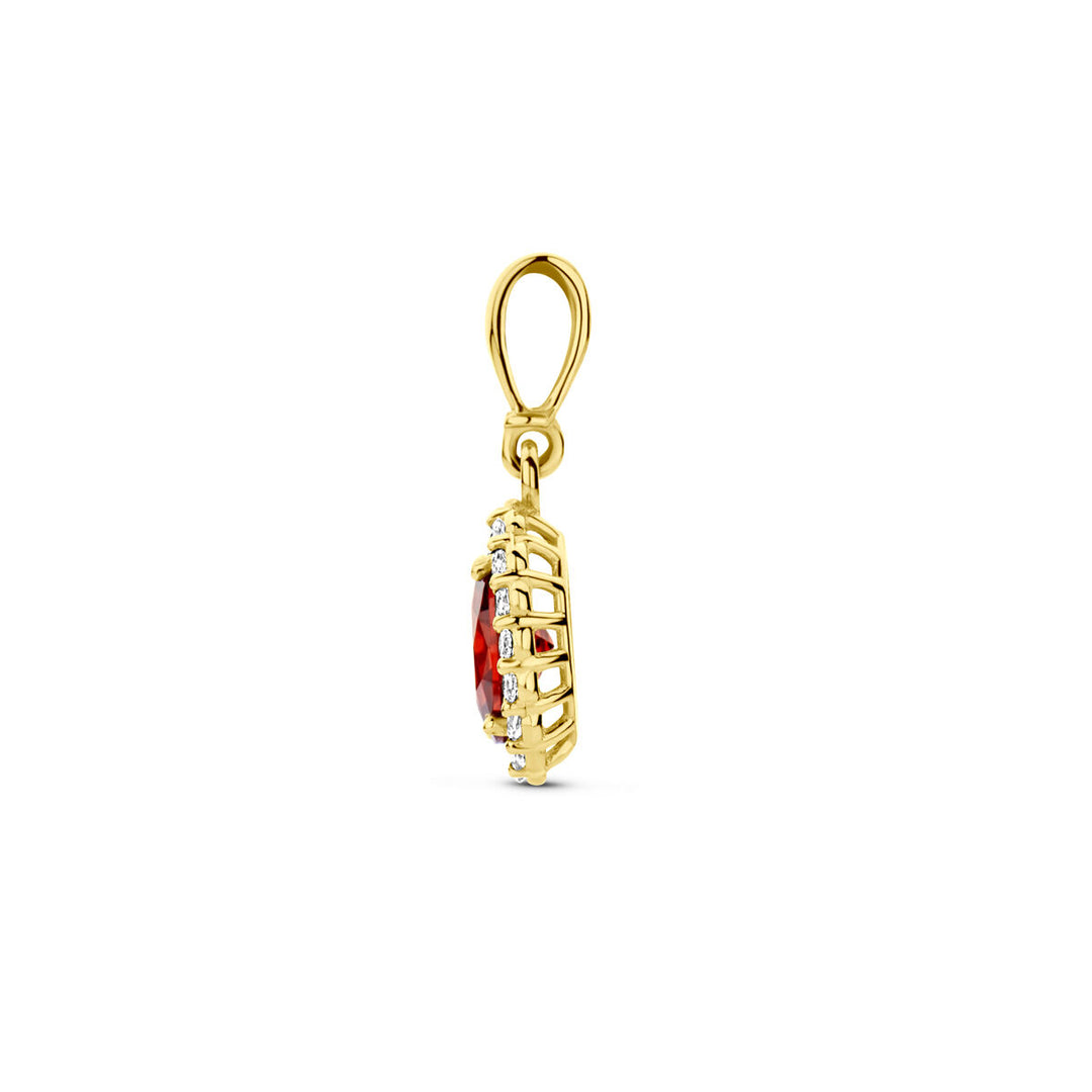14K Geelgouden Hanger met Januari Geboortesteen Zirkonia – 16mm