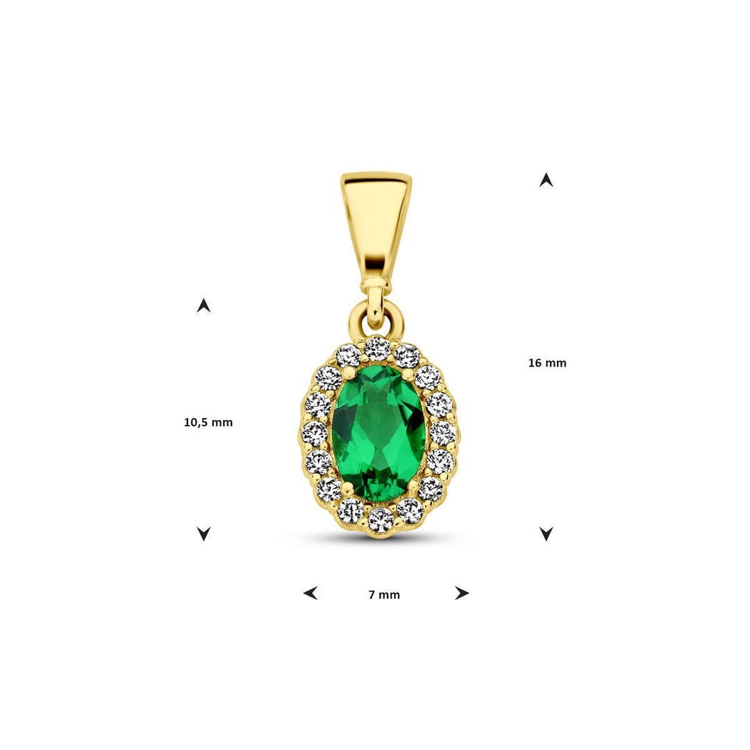 14K Geelgouden Hanger met Mei Geboortesteen Zirkonia – 16mm