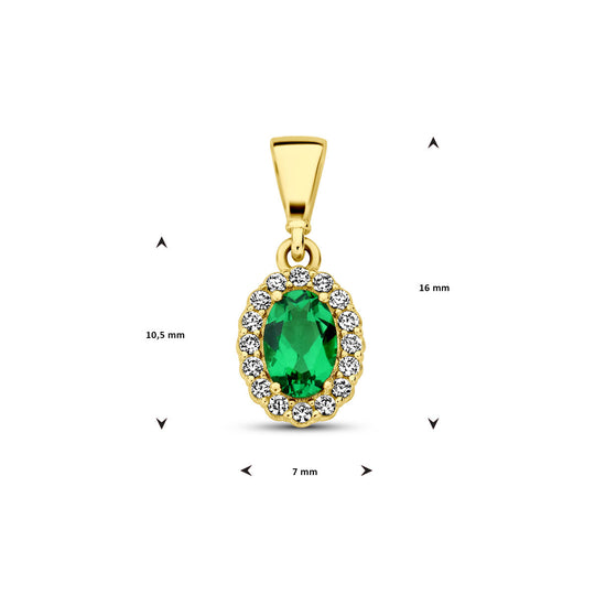14K Geelgouden Hanger met Mei Geboortesteen Zirkonia – 16mm