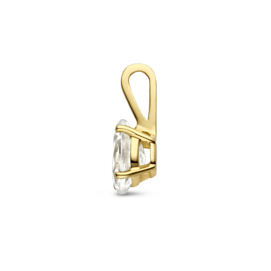 14k Gouden Hanger Geboortesteen Witte Topaas April 12.5mm
