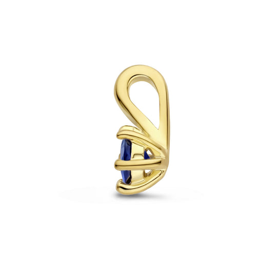 Verguld Zilveren Hanger Geboortesteen Saffier September 10x5mm
