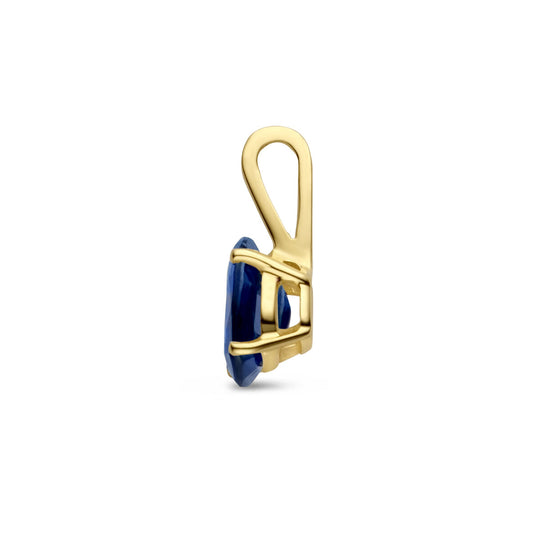 14k Gouden Hanger Geboortesteen Saffier September 12,5mm