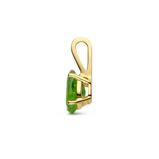 14k Geelgouden Hanger Geboortesteen Smaragd Mei 12.5mm