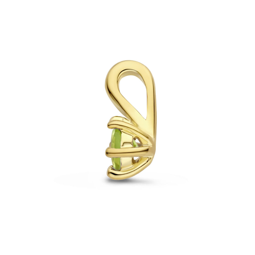 Verguld Zilveren Hanger Geboortesteen Peridoot Augustus 10x5mm
