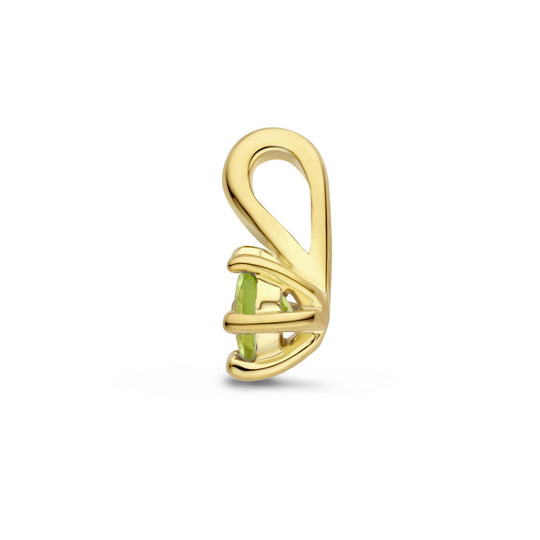 Verguld Zilveren Hanger Geboortesteen Peridoot Augustus 10x5mm