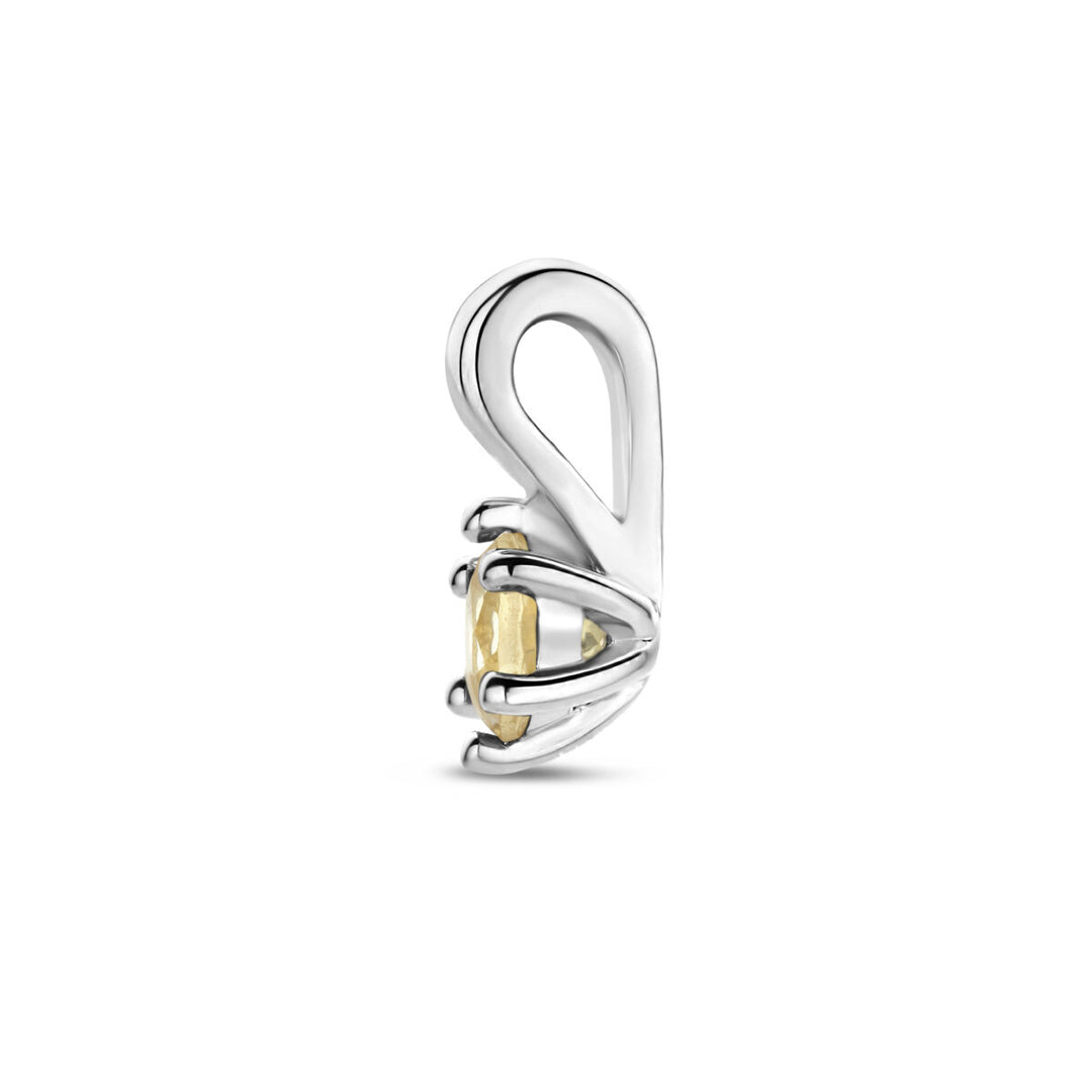 Zilveren Hanger Geboortesteen Citrien November 10x5mm