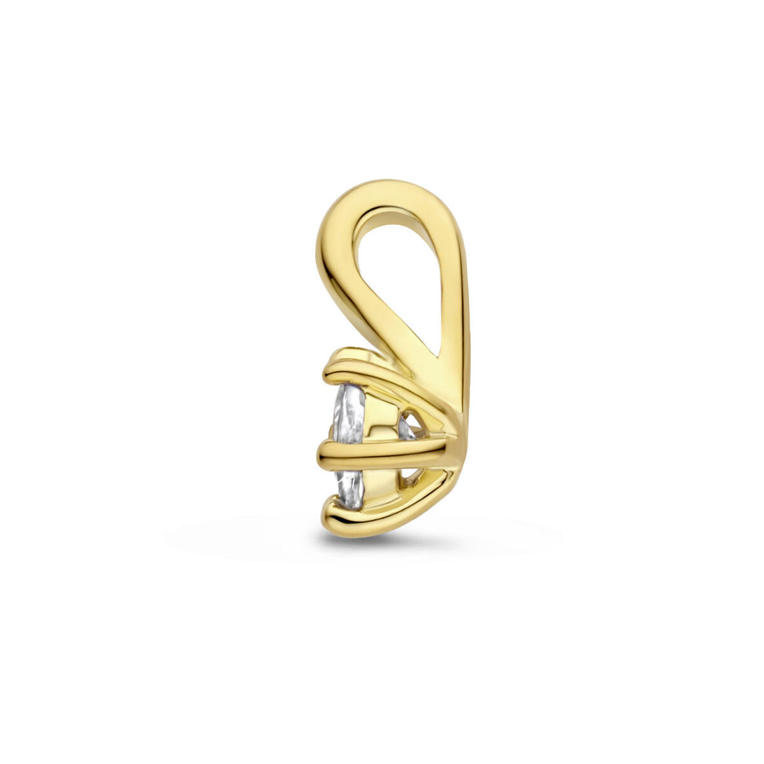 Vergulde Zilveren Hanger Geboortesteen Aquamarijn Maart 10x5mm