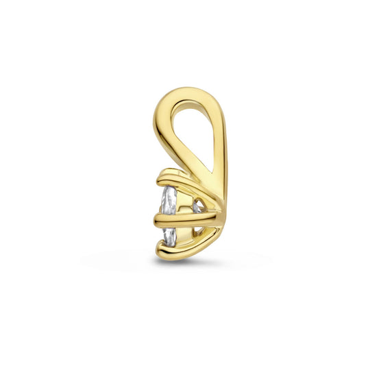 Vergulde Zilveren Hanger Geboortesteen Aquamarijn Maart 10x5mm