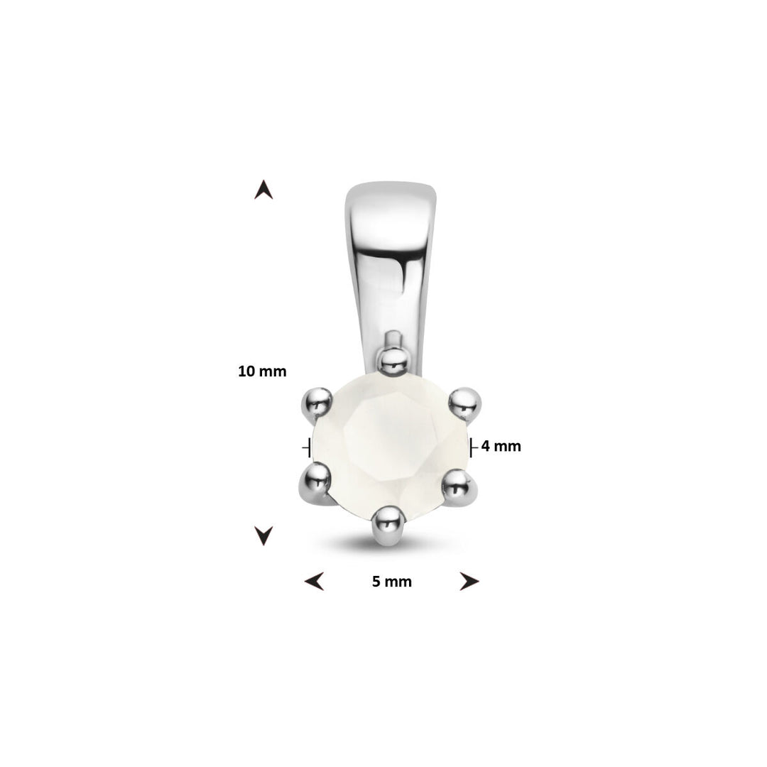 Zilveren Hanger Geboortesteen Maansteen Juni 10x5mm