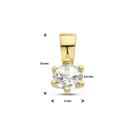 Vergulde Zilveren Hanger Geboortesteen Aquamarijn Maart 10x5mm