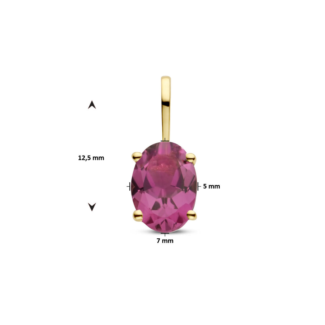 14k Gouden Hanger Geboortesteen Opaal Oktober 12,5mm