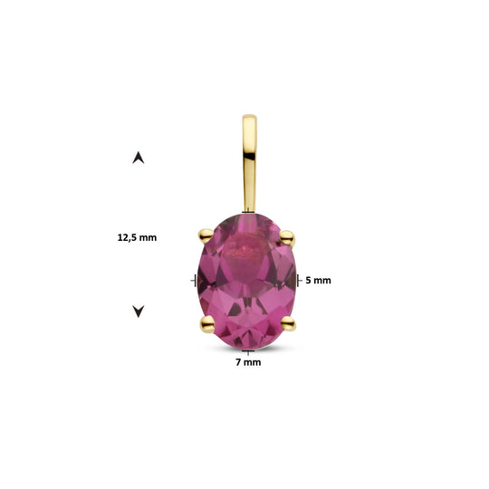 14k Gouden Hanger Geboortesteen Opaal Oktober 12,5mm