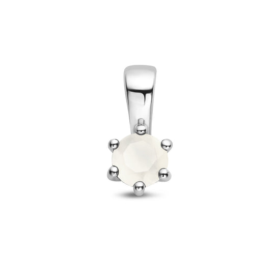 Zilveren Hanger Geboortesteen Maansteen Juni 10x5mm