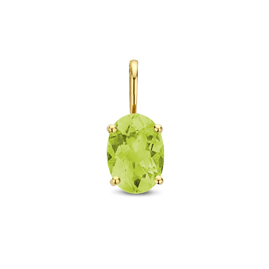 14k Gouden Hanger Geboortesteen Peridoot Augustus 12,5mm