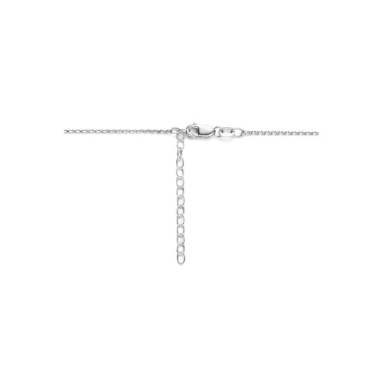 925 Zilveren Collier Januari Zirkonia Geboortesteen 41+4cm