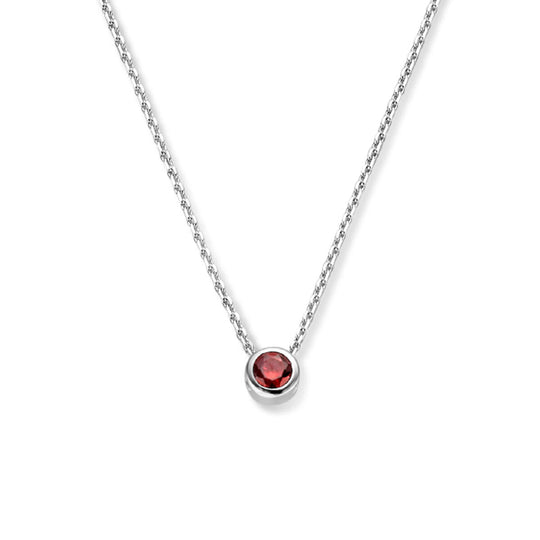 925 Zilveren Collier Januari Zirkonia Geboortesteen 41+4cm