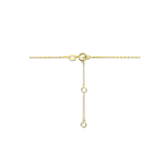 14K Geelgouden Graveercollier Juli Zirkonia Geboortesteen 45-49cm