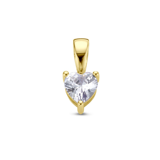 14K Geelgouden Hart Hanger met Juni Geboortesteen – 9,5mm