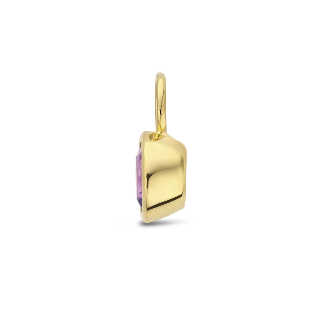14K Geelgouden Oorringhanger Juni Geboortesteen 8,5x6mm – Per Stuk