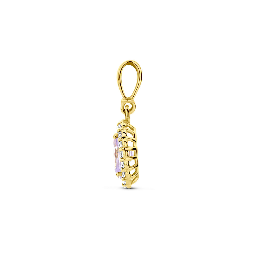 14K Geelgouden Hanger met Juni Geboortesteen Zirkonia – 16mm