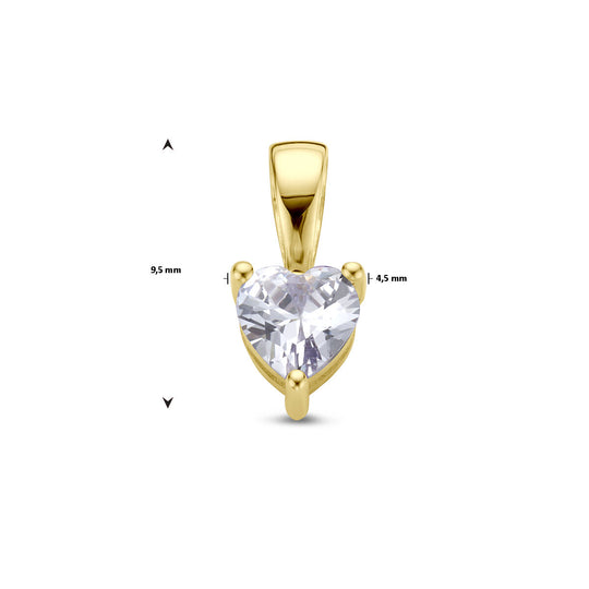 14K Geelgouden Hart Hanger met Juni Geboortesteen – 9,5mm