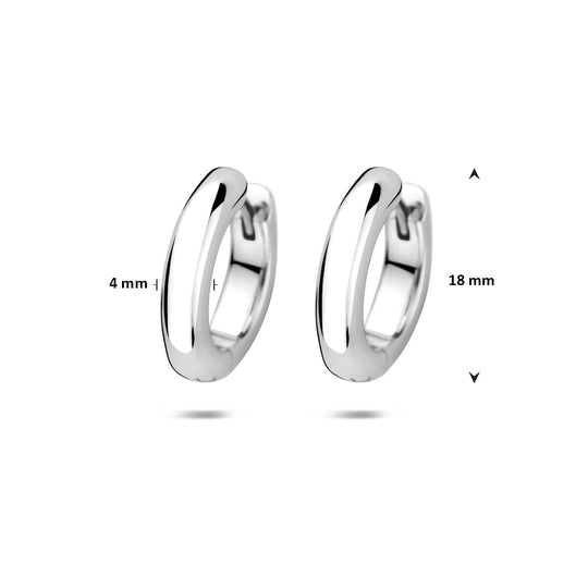 Gerhodineerd Zilveren Klapoorringen – Buisdikte 4mm – 925 Zilver