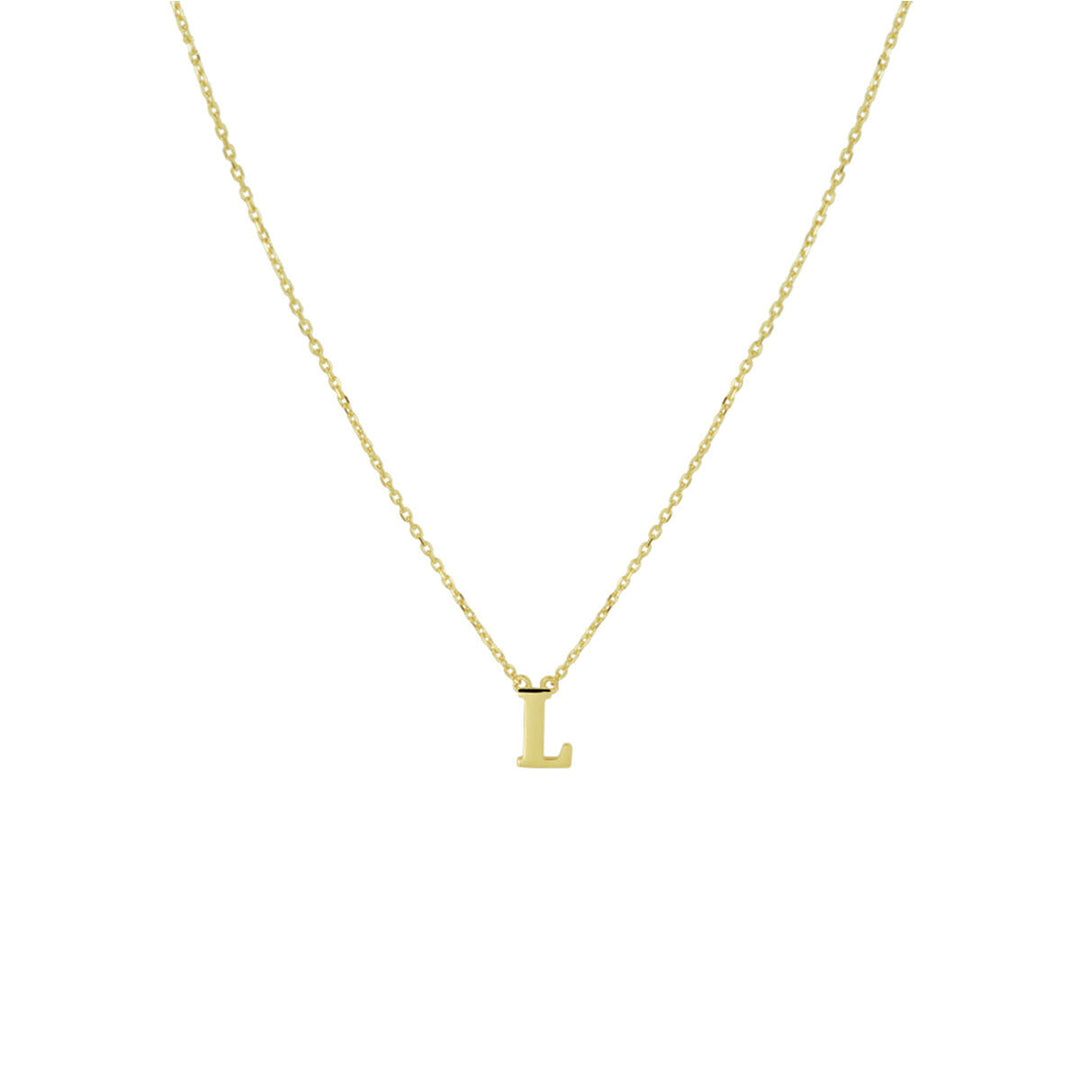 14k Gouden Letter Collier – Anker Schakel 0,8 mm, 40–44 cm Verstelbaar