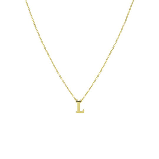14k Gouden Letter Collier – Anker Schakel 0,8 mm, 40–44 cm Verstelbaar