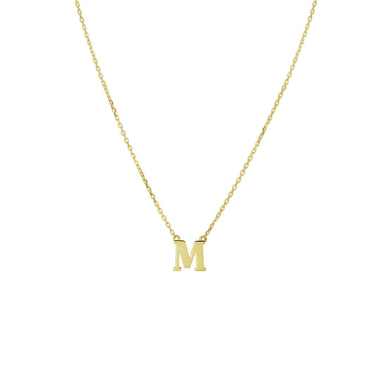 14k Gouden Letter Collier – Anker Schakel 0,8 mm, 40–44 cm Verstelbaar