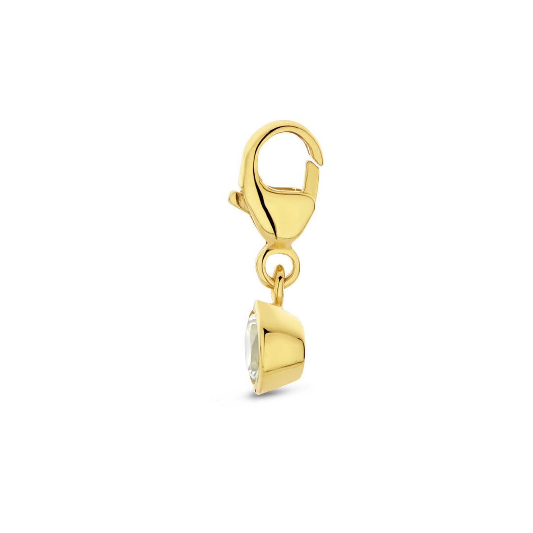 14K Geelgouden Slotbedel Maart Geboortesteen 15x5mm