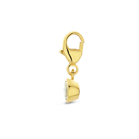 14K Geelgouden Slotbedel Maart Geboortesteen 15x5mm