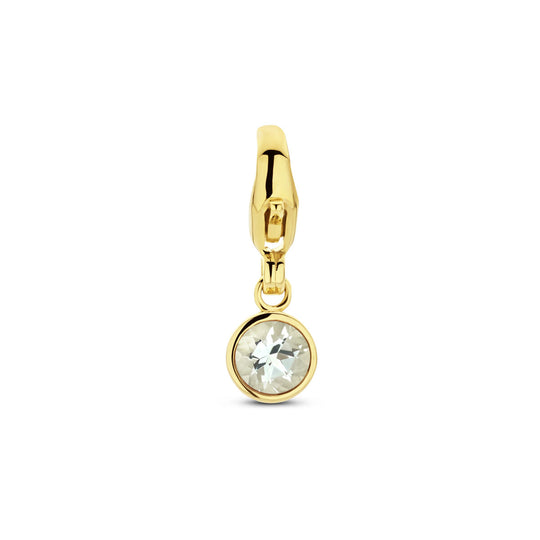 14K Geelgouden Slotbedel Maart Geboortesteen 15x5mm