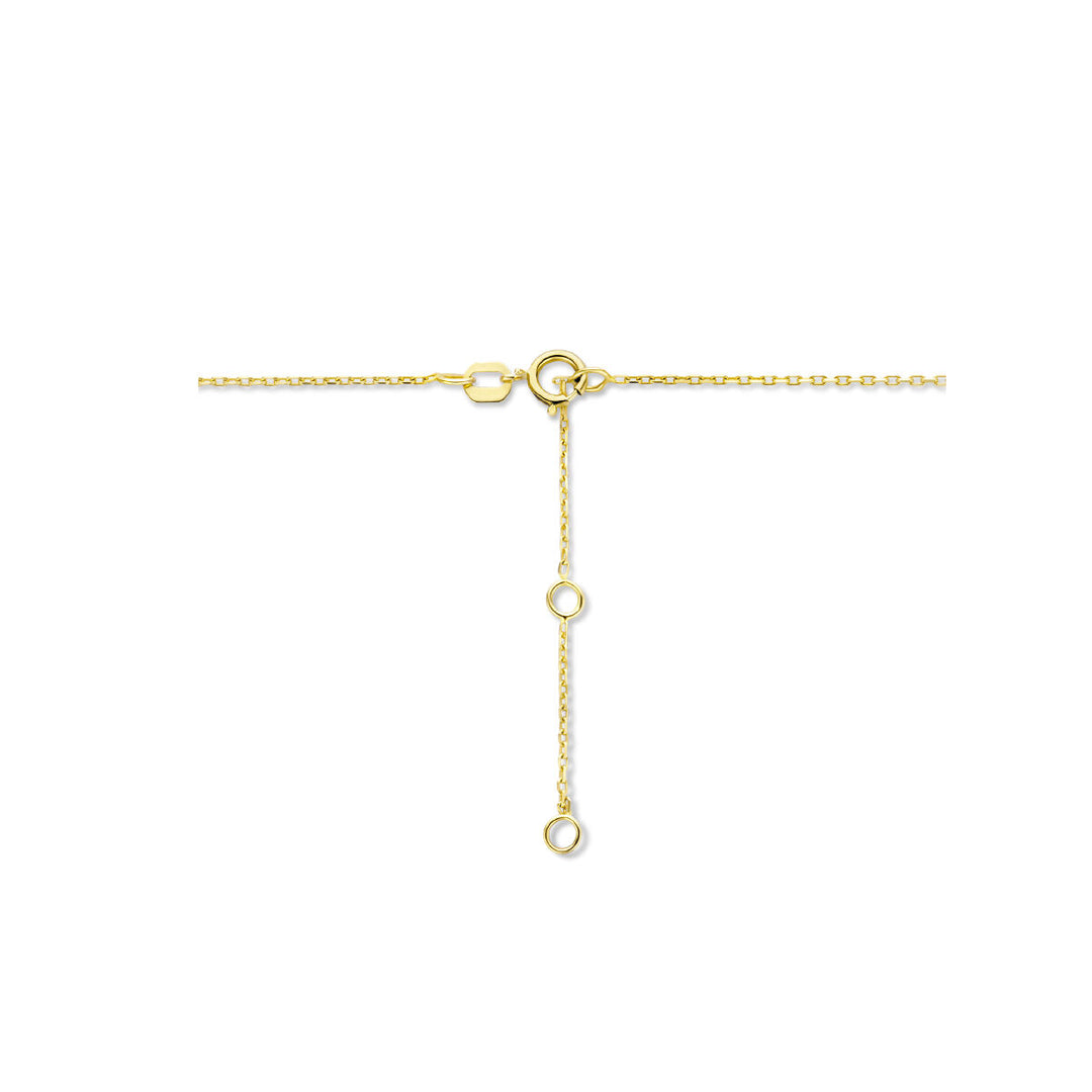 14K Geelgouden Graveercollier Mei Zirkonia Geboortesteen 45-49cm